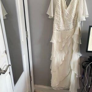 Roaman's Cream Elegant Dress